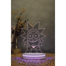 Yubi Design Rick , Rick And Morty - 3 Boyutlu 16 Renk Dekoratif Gece Lambası 3d