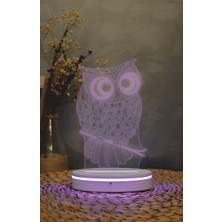 Yubi Design Baykuş - 3 Boyutlu Led Lamba 16 Renk Dekoratif Anime Gece Lambası 3d