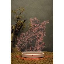 Yubi Design Giyu Tomioka Ve Shinobu Kocho Demon Slayer - 3 Boyutlu 16 Renk Dekoratif Gece Lambası 3d