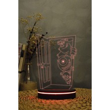 Yubi Design Sevimli Canavarlar - 3 Boyutlu 16 Renk Dekoratif Gece Lambası 3d