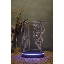 Yubi Design Sevimli Canavarlar - 3 Boyutlu 16 Renk Dekoratif Gece Lambası 3d