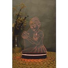 Yubi Design Anna , Karlar Ülkesi - 3 Boyutlu 16 Renk Dekoratif Gece Lambası 3d