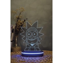 Yubi Design Rick , Rick And Morty - 3 Boyutlu 16 Renk Dekoratif Gece Lambası 3d