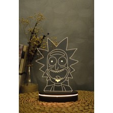 Yubi Design Rick , Rick And Morty - 3 Boyutlu 16 Renk Dekoratif Gece Lambası 3d