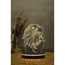 Yubi Design Kartal 3 Boyutlu 16 Renk Dekoratif Gece Lambası 3d