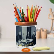 Asilmeydan Toplantı Yapan Mustafa Kemal Atatürk Ahşap Seramik Kalemlik-727