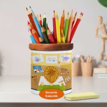 Asilmeydan Resim Yapan Çocuk Ahşaplı Seramik Kalemlik - 2147545782