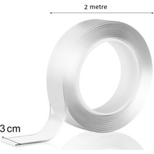 2m*3cm Çift Taraflı Şeffaf Bant 2 Metre