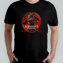 Pixxa Assassin's Creed Shadows  Pamuklu Bisiklet Yaka T-Shirt Model 2