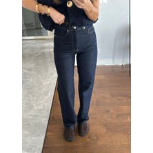 Yüksek Bel Straight Kadın Jean