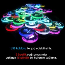 Fiat Uyumlu Ledli Bardaklık Altı USB Şarjlı