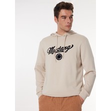 Mustang Kapüşon Yaka Bej Erkek Sweatshırt M4WM-SWT-1529