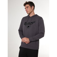 Mustang Kapüşon Yaka Antrasit Erkek Sweatshırt M4WM-SWT-1529