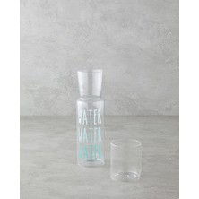 Watery Cam Başucu Sürahi 750 ml + 250 ml Mavi