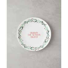 English Home Wonderful Year Bone Porselen Pasta Tabağı 19 cm Kırmızı - Yeşil