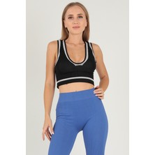 Doremi Seamless Crop Renk Bloklu Spor Bluz