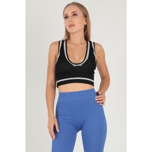 Doremi Seamless Crop Renk Bloklu Spor Bluz