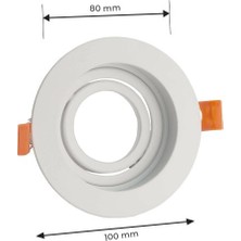 GU10 Dekoratif Yuvarlak Metal Kasa Beyaz
