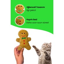 Miyav Yılbaşı Temalı Kedi Oyuncağı Hışırtı Sesli Peluş Kurabiye - Gingerbread Sesli Kedi Oyuncağı