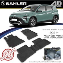 Sahler Hyundai Bayon 2021+  4.5D Havuzlu Paspas Siyah