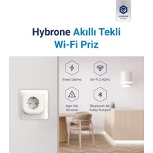 Hybrone Akım Korumalı Wi-Fi Akıllı Priz, 16 Amper, Enerji İzleme, Çocuk Kilidi, Uygulama ile Uzaktan Kontrol