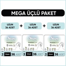 Sleepy Bio Natural Premium Plus Hijyenik Ped Mega Paket Uzun 36X3 (108 Adet)