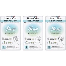 Sleepy Bio Natural Premium Plus Hijyenik Ped Mega Paket Uzun 36X3 (108 Adet)