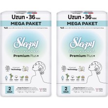 Sleepy Bio Natural Premium Plus Hijyenik Ped Mega Paket Uzun 36X2 (72 Adet)