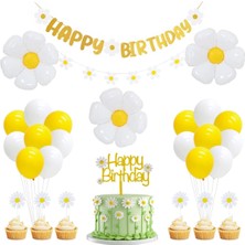 Best Parti Happy Bırthday Eva Banner Ve Papatya Folyo Balon Seti