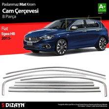 S-Dizayn Fiat Egea Hb Krom Cam Çerçevesi 8 Prç. 2015 Üzeri Mat Krom A+ Kalite