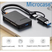 Microcase Type C USB 3.0 Çift Kart Okuyucu 8in1 USB Otg Sd/tf - AL4587