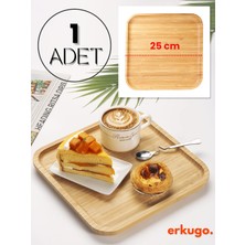 Erkugo 1 Adet Bambu Kare Servis Tabağı, Sunum Tabağı (25X25 Cm)