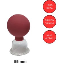 Naturachi Mika Silikon Vakumlu Boyun Bölgesi Kullanım Için Masaj Kupası No:4 Kırmızı Renk