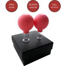 Mika Silikon Vakumlu Yüz Masaj Kupası 2'li Set Kırmızı Renk