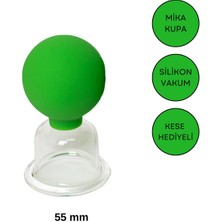 Naturachi Mika Silikon Vakumlu Boyun Bölgesi Kullanım Için Masaj Kupası No:4 Açık Yeşil Renk