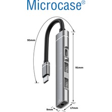 Microcase Type C + Çift USB + 3.5mm Jack Girişli 4in1 Port Çoğaltıcı Hub Adaptör - AL4612