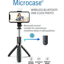 Microcase N09S Telefonlar Için Işıklı Kablosuz Bluetooth Selfie Çubuğu 90 cm - AL4641