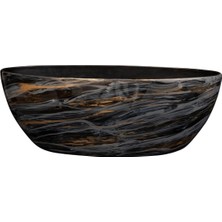 Ter Steege Niene Siyah Oval Plastik Saksı 55X25X20CM