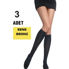 Penti 3 Adet Mikro Dizaltı Çorap-Bronz