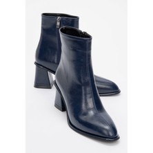 Luvi Alba Lacivert Cilt Kadın Kalın Topuklu Bot