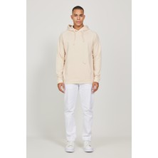 ALTINYILDIZ CLASSICS Erkek Bej %100 Pamuk Standart Fit Normal Kesim Kapüşonlu Uzun Kollu Sweatshirt