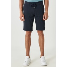 ALTINYILDIZ CLASSICS Erkek Lacivert Slim Fit Dar Kesim Beli Bağlamalı Esnek Şort