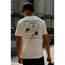 Altınyıldız Classics Erkek Ekru Comfort Fit Rahat Kesim %100 Pamuk Yumuşak Dokulu Baskılı Tişört