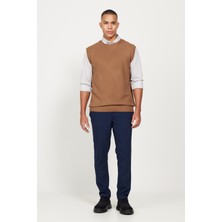 ALTINYILDIZ CLASSICS Erkek Vizon Standart Fit Normal Kesim Bisiklet Yaka Süveter