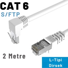 IRENIS Cat6 S/ftp Dirsek Kablo 2 Metre-Beyaz