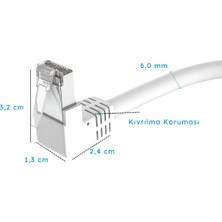 IRENIS Cat6 S/ftp Dirsek Kablo 2 Metre-Beyaz