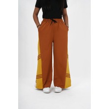 HayKids Kız Çocuk İki İplik Kumaş İspanyol Paça Çizgili Jogger Pantolon