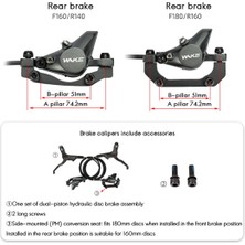 Fiona Wake Fren Bisiklet Hidrolik Disk Fren Ön Sağ/sol Arka Fren 160MM Fren Diski Bisiklet Aksesuarları (Yurt Dışından)