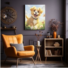 Papatyalar Içinde Köpek Yavrusu | Elmas Mozaik Boyama Tablo 40X50 cm Puzzle Tuval Seti Tuvale Gerili