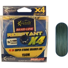 Captain Resistant Pe 4 Kat Spin Ip Misina 150MT Yeşil 0,18MM